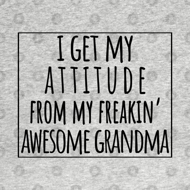 I Get My Attitude From My Freaking Awesome Grandma, Funny Perfect Gift Idea, Family Matching by VanTees